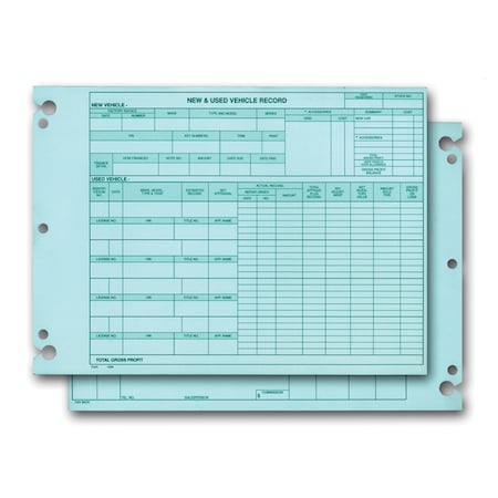Asp Vehicle Inventory Records - Prints In Green Ink Form No 1204 Pk 794